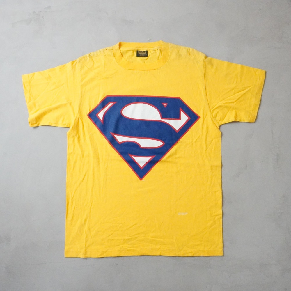 Vintage Superman T-Shirt Large Mens 90s Yellow DC Comics USA Made Changes Tag